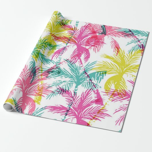Palmstructuurpatroon Cadeaupapier (Uitgerold)