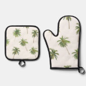 Palmstructuurpatroon Ovenwant & Pannenlap Set (Voorkant)