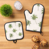Palmstructuurpatroon Ovenwant & Pannenlap Set (Top down)