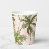 Palmstructuurpatroon Papieren Bekers (Rechts)