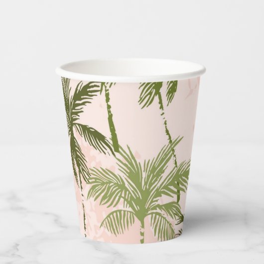 Palmstructuurpatroon Papieren Bekers (Voorkant)