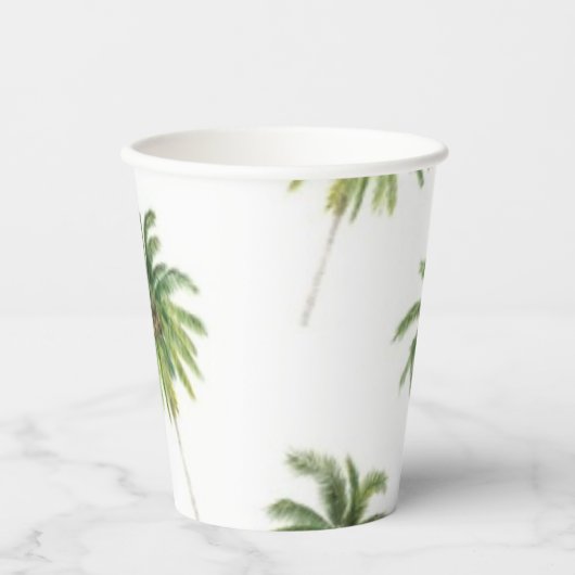 Palmstructuurpatroon Papieren Bekers (Voorkant)