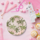 Palmstructuurpatroon Papieren Bordje (Feest)