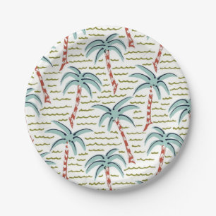Palmstructuurpatroon Papieren Bordje