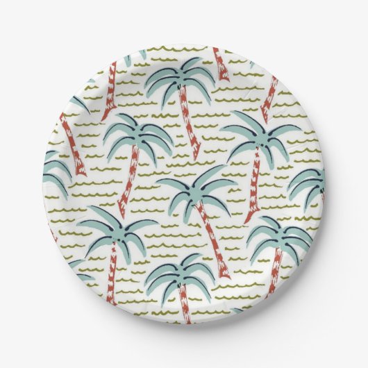 Palmstructuurpatroon Papieren Bordje (Voorkant)