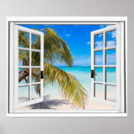 Palmstructuurraster Uitzicht Poster