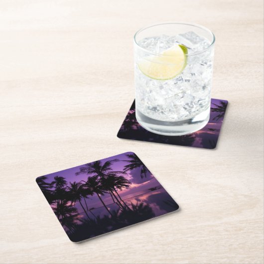 Palmstructuurreflectie Kartonnen Onderzetters (Insitu)