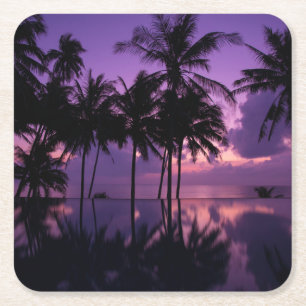 Palmstructuurreflectie Kartonnen Onderzetters