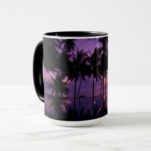 Palmstructuurreflectie Mok (Voorkant links)