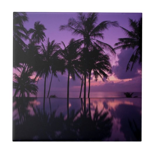 Palmstructuurreflectie Tegeltje (Voorkant)