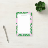 Palmstructuurroze + groene preppy post-it® notes (Kantoor)