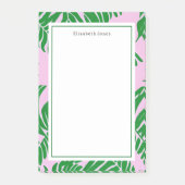 Palmstructuurroze + groene preppy post-it® notes (Voorkant)