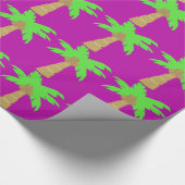 Palmstructuurroze omvulpapier cadeaupapier (Hoek)