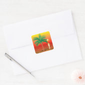 Palmstructuurticker Vierkante Sticker (Envelop)