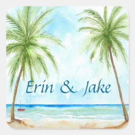 Palmstructuurticker Vierkante Sticker