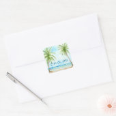 Palmstructuurticker Vierkante Sticker (Envelop)