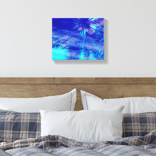 Palmstructuurvervagen Canvas Afdruk (Insitu (Slaapkamer))
