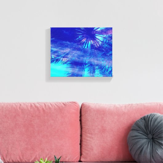 Palmstructuurvervagen Canvas Afdruk (Insitu (Woonkamer))