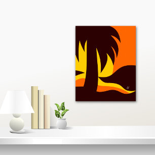 Palmtree in Sunset Silhouette Poster