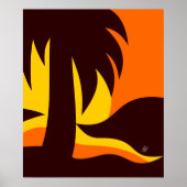 Palmtree in Sunset Silhouette Poster (Voorkant)