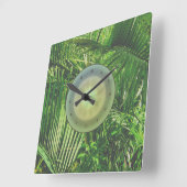 PalmTrees Oerwoud Clock 🌴 Vierkante Klok (Hoek)