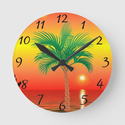 Palmwandklok Ronde Klok (Voorkant)