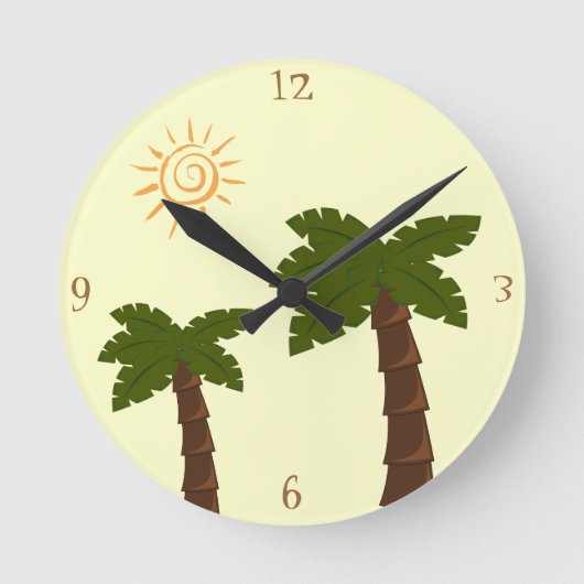 Palmwandklok Ronde Klok (Voorkant)