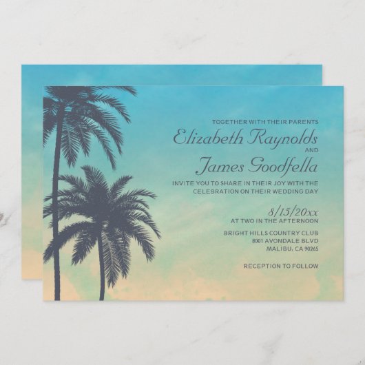 -palmweduwen kaart (Voorkant / Achterkant)