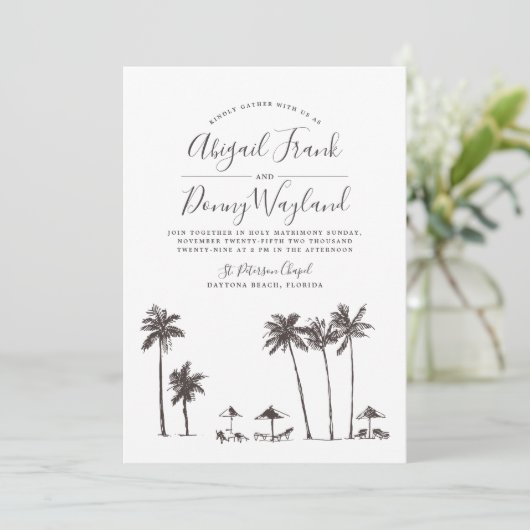 palmwind | Huwelijksviering Kaart (Staand voorkant)