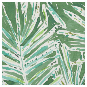 PALMY EN 85 Green Tropical Palm Leaves Stof