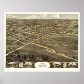 Palmyra, MO Panorama Map - 1869 Poster (Voorkant)