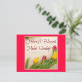 Palmzondag, bloemen briefkaart (Staand voorkant)