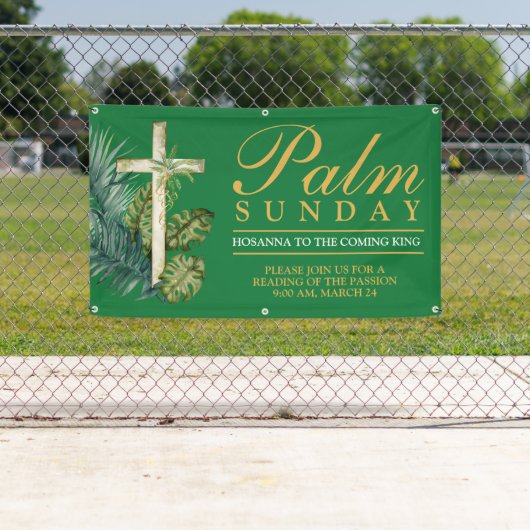 Palmzondag buiten hangend spandoek (Insitu)