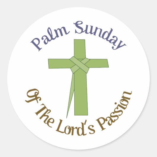 Palmzondag Ronde Sticker (Voorkant)