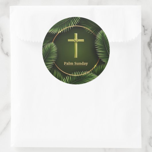 Palmzondag Ronde Sticker (Tas)