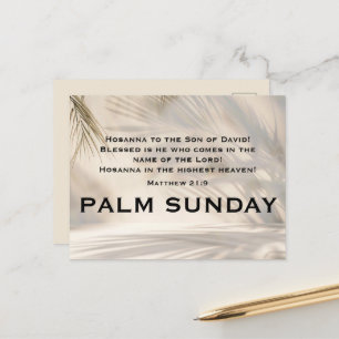 Palmzondag Schriftuur met zachte palmschaduwen Briefkaart