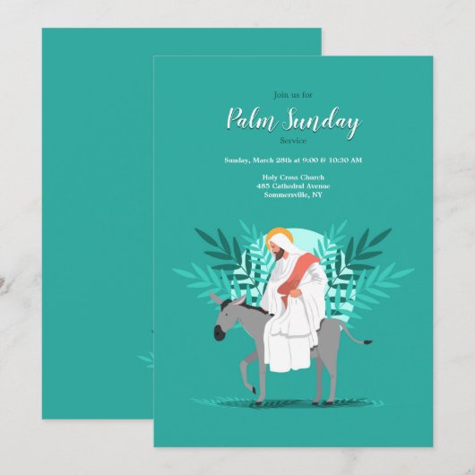 Palmzondag Uitnodiging (Voorkant / Achterkant)