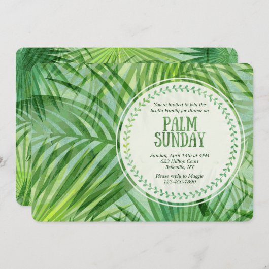 Palmzondag uitnodiging (Voorkant / Achterkant)