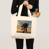 Palmzonsondergang Grote Tote Bag (Voorkant (product))