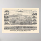 Palo Alto, CA. Panoramische kaart 1888 (1658A) Poster (Voorkant)