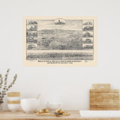 Palo Alto, CA. Panoramische kaart 1888 (1658A) Poster (Keuken)