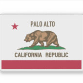 Palo Alto CA-vlag Sticker (Voorkant)