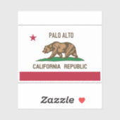 Palo Alto CA-vlag Sticker (Vel)