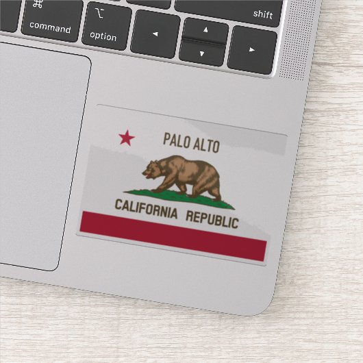Palo Alto CA-vlag Sticker (Detail)