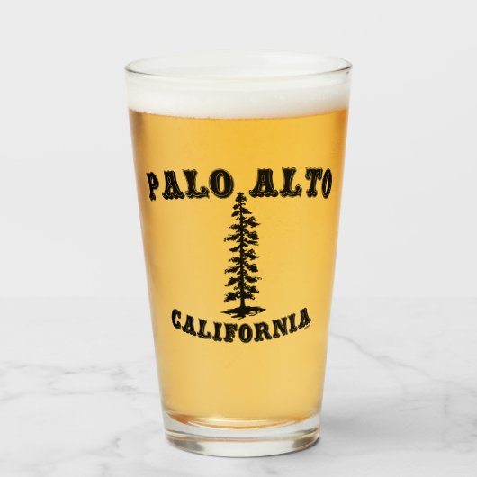 Palo Alto California Beer Glass Glas (Voorkant gevuld)