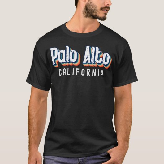 Palo Alto California CA Vintage T-shirt (Voorkant)