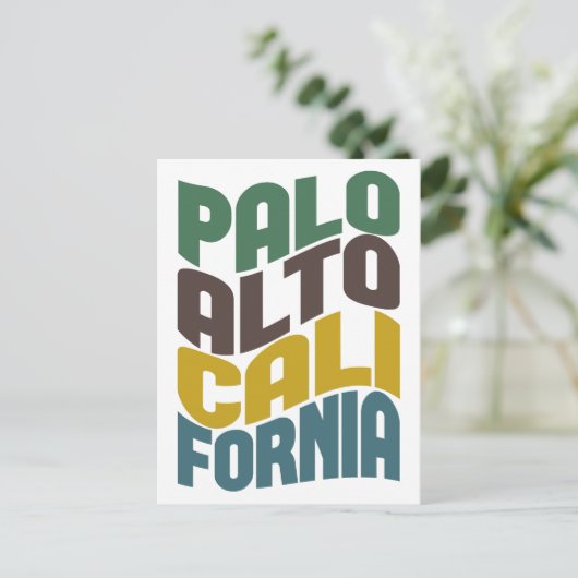 Palo Alto California Retro Wave Briefkaart (Staand voorkant)