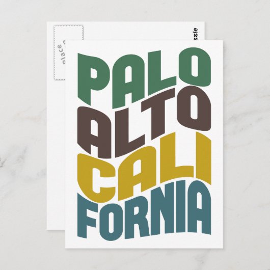 Palo Alto California Retro Wave Briefkaart (Voorkant / Achterkant)