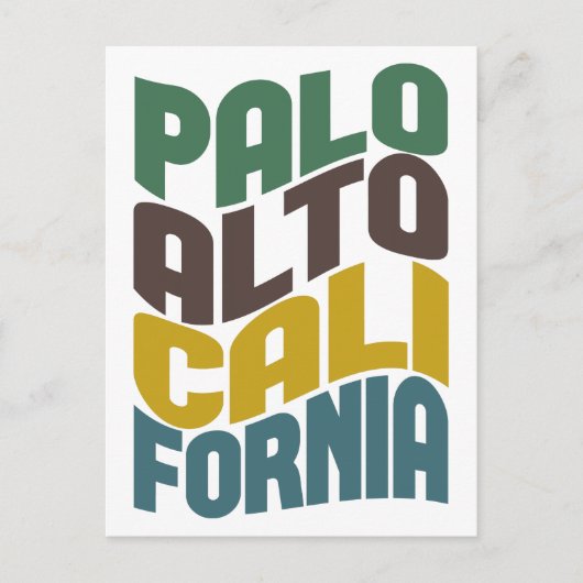 Palo Alto California Retro Wave Briefkaart (Voorkant)
