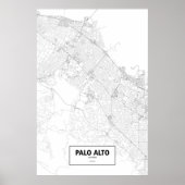 Palo Alto, Californië (zwart op wit) Poster (Voorkant)